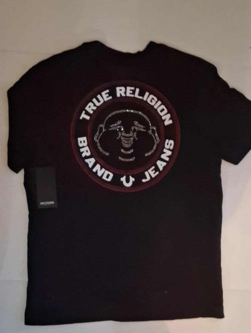 True Religion Crystal Buddah T-Shirt Color-Black Size-M NWT